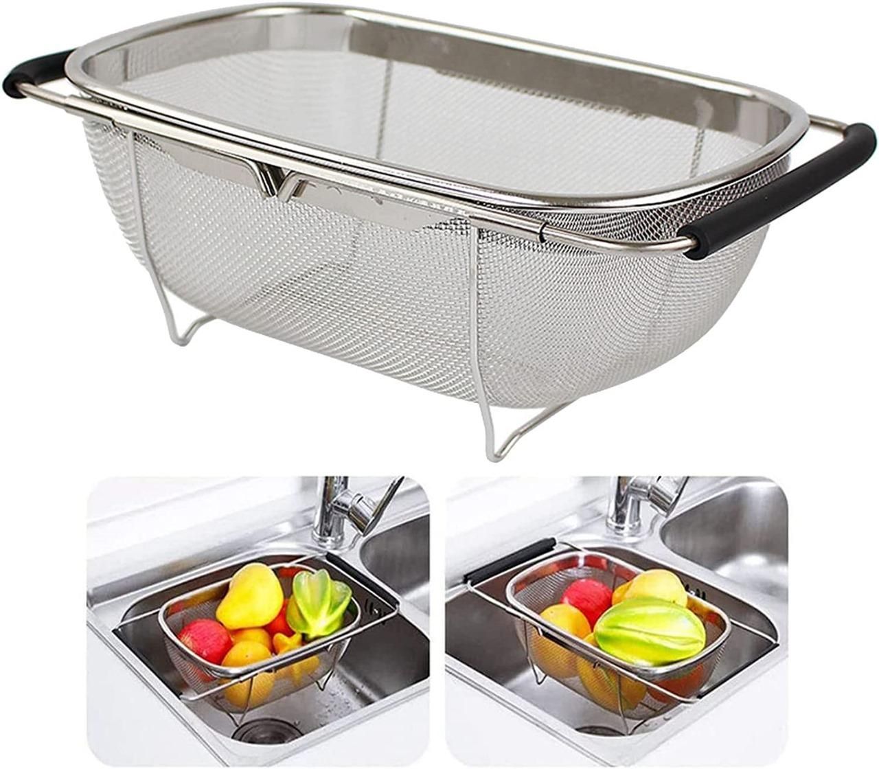 Stainless Steel Colander Oval Shape Big Size || VIBZU