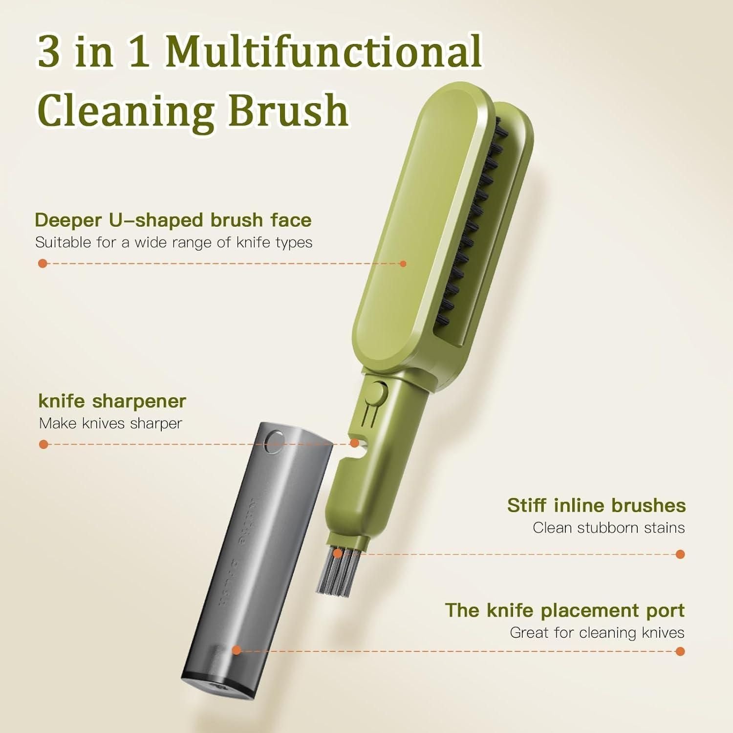 4 in 1 Double-Ended Kitchen Cutlery Cleaner Brush || VIBZU
