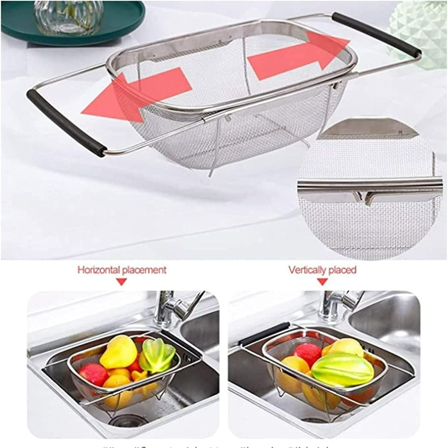 Stainless Steel Colander Oval Shape Big Size || VIBZU
